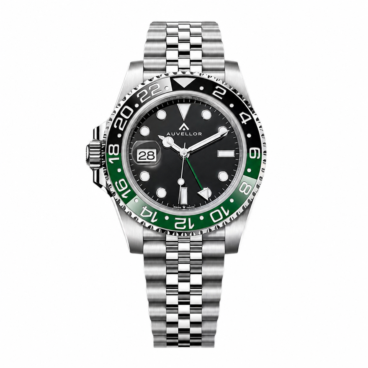 Orven Naviren – Black Dial & Green Bezel