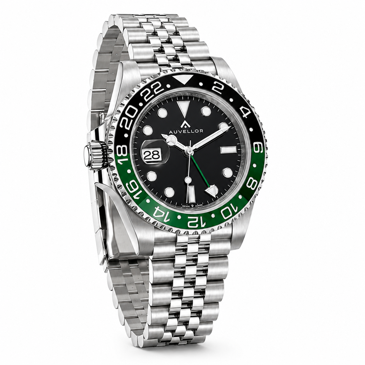 Orven Naviren – Black Dial & Green Bezel