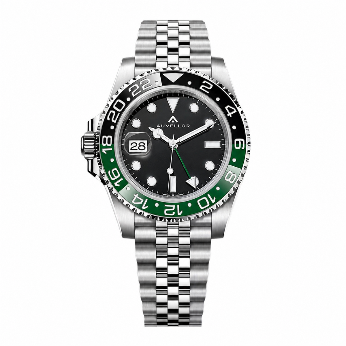 Orven Naviren – Black Dial & Green Bezel