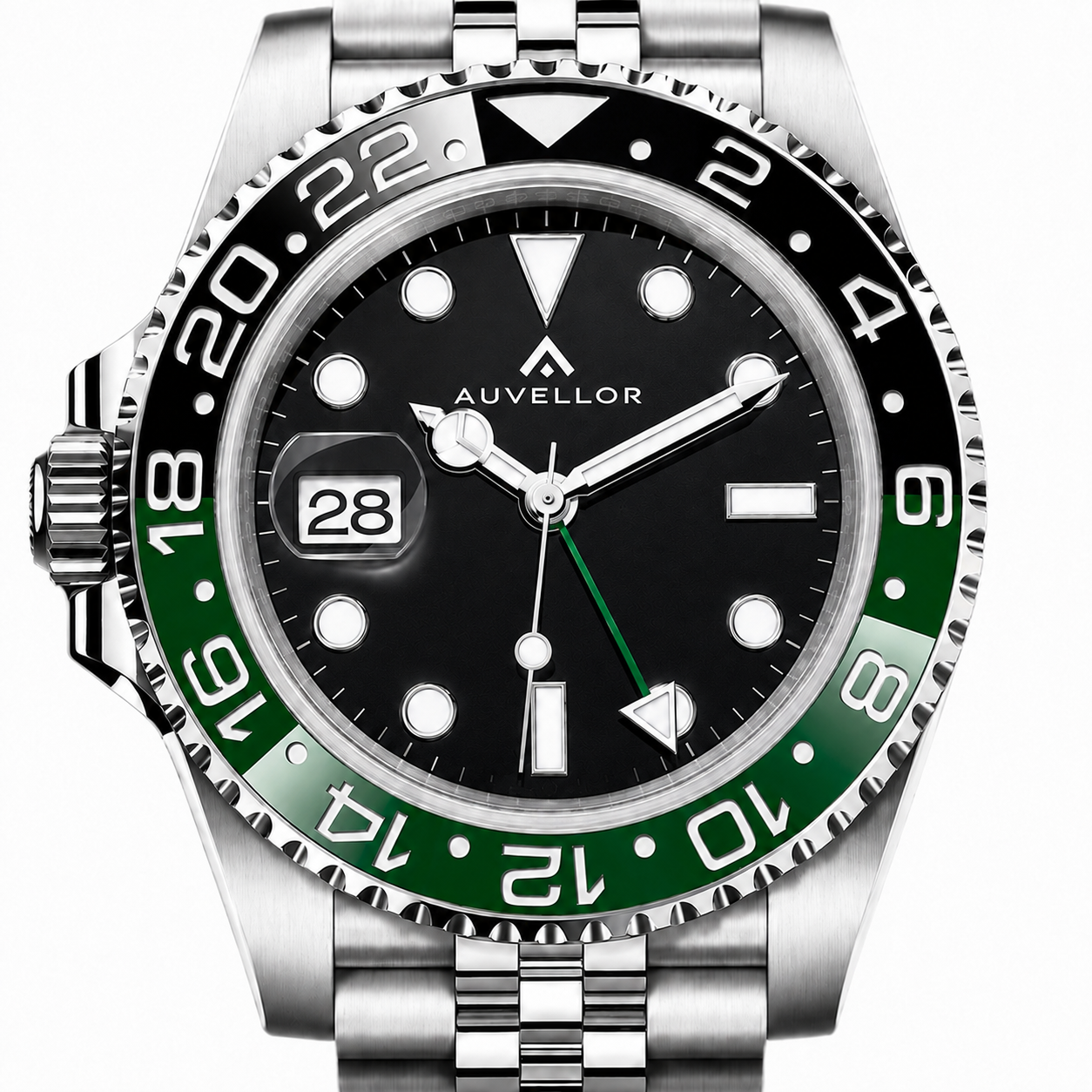Orven Naviren – Black Dial & Green Bezel